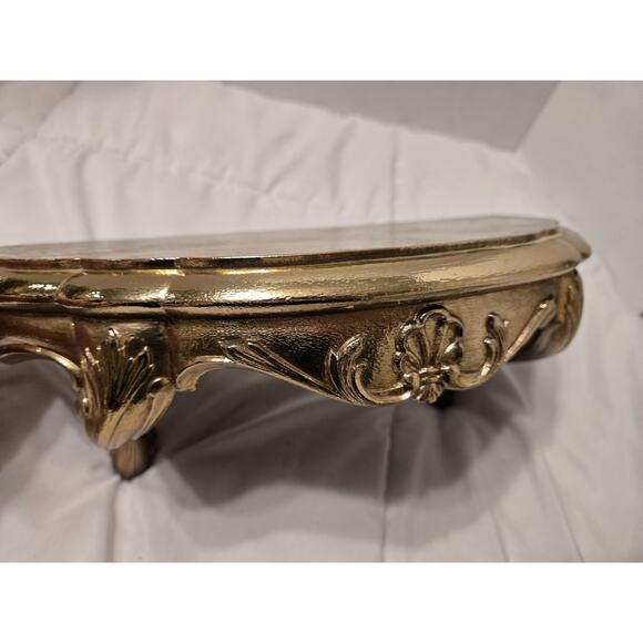Vintage 1983 Burwood Wall Shelf Gold MCM Hollywood Regency Decor Retro MadeUSA - Picture 2 of 9